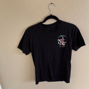 Riot Society Black T-Shirt with Palm Tree Design